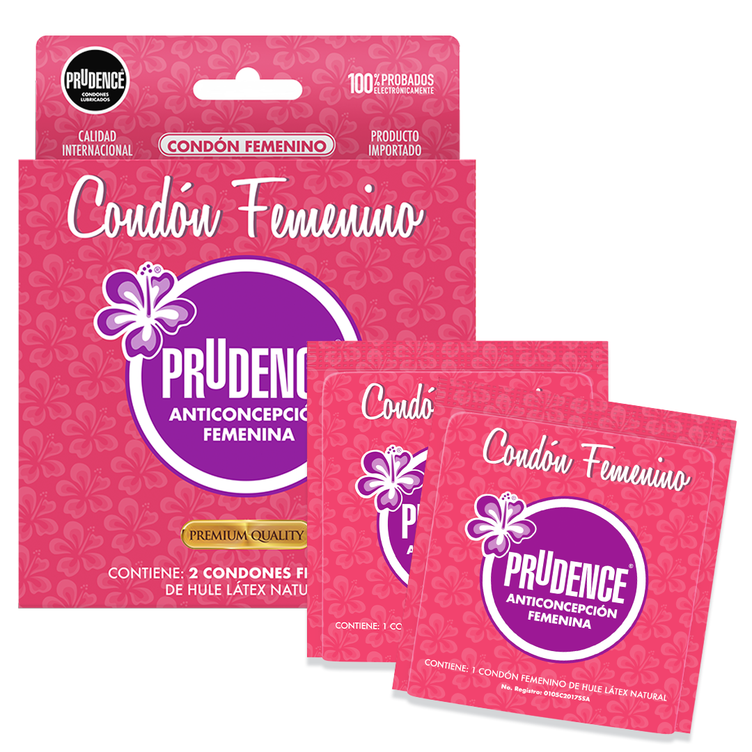 Caja Con 2 Condones Femeninos Prudence De Hule Latex Natural