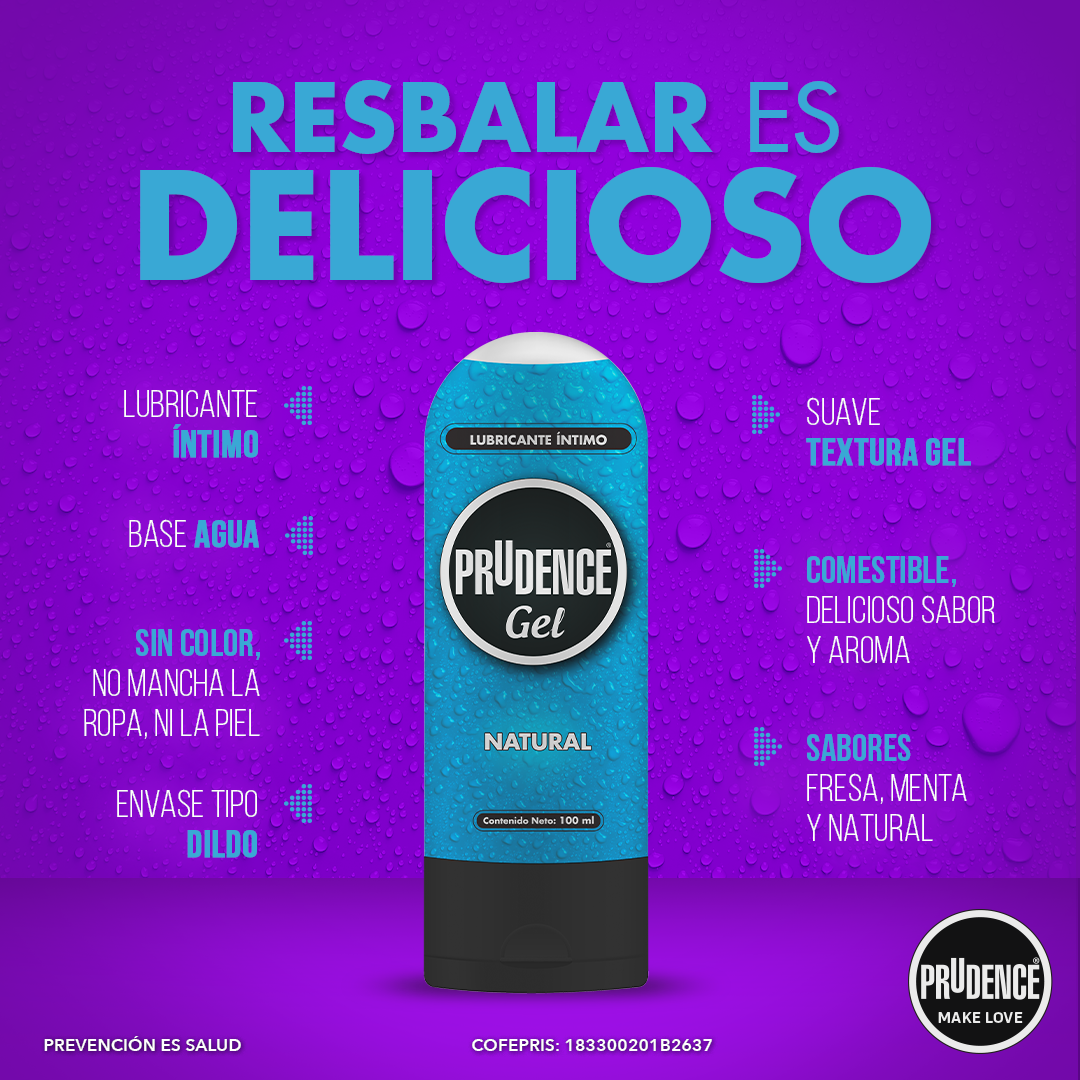 Lubricante Intimo Prudence Gel 100ml Base Agua Sin Aceites - Natural