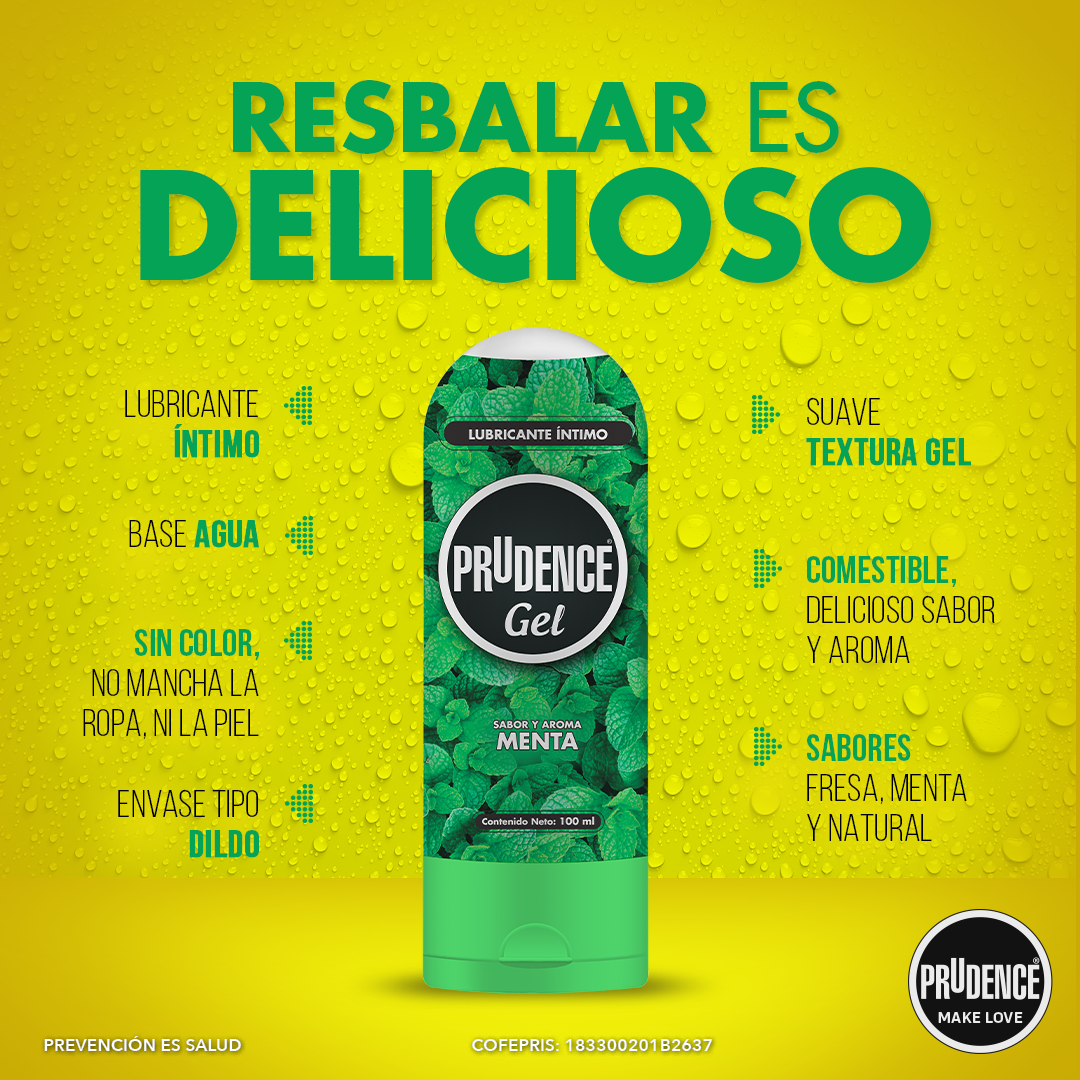 Lubricante Comestible Con Sabor Menta Prudence Gel 100ml Base Agua Lubricante Comestible Con Sabor Menta Prudence Gel 100ml Base Agua