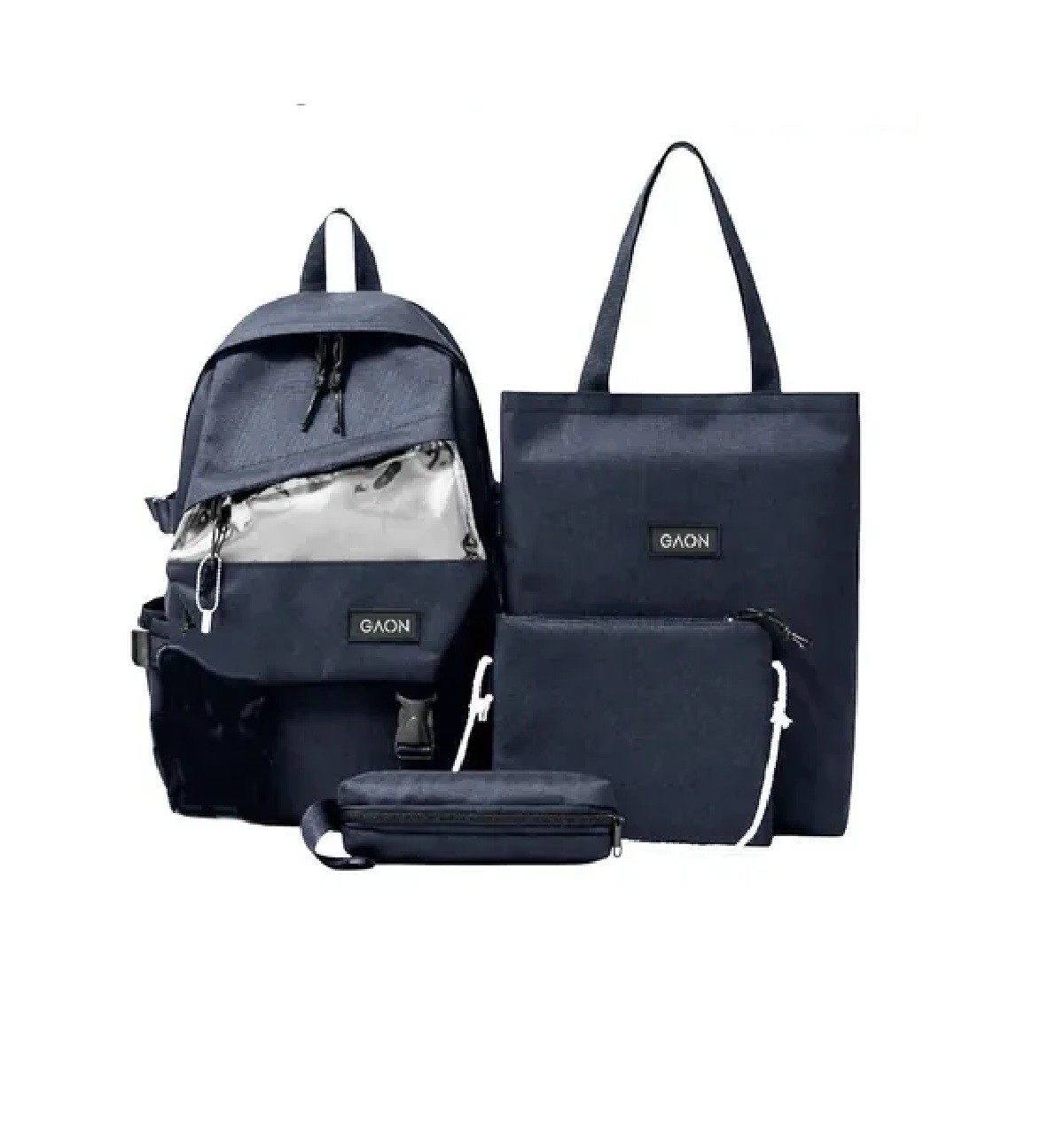 Mochila Escolar Bolsa y Lapicera Juvenil Azul