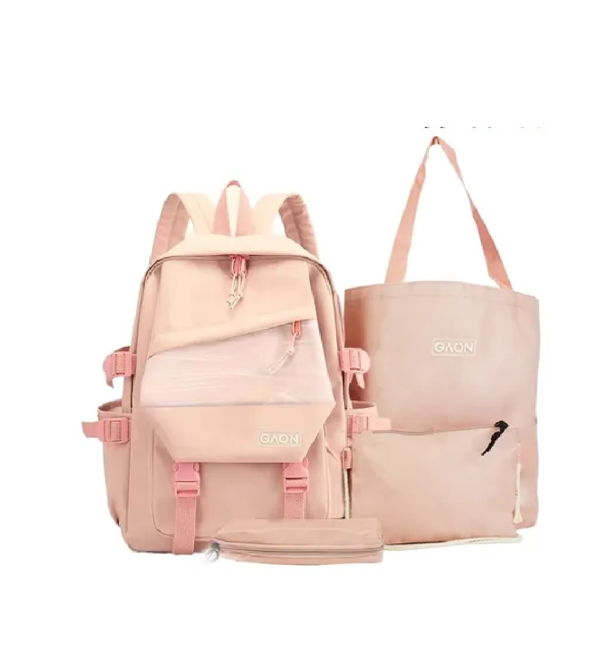 Mochila Escolar Bolsa y  Lapicera Juvenil Rosa