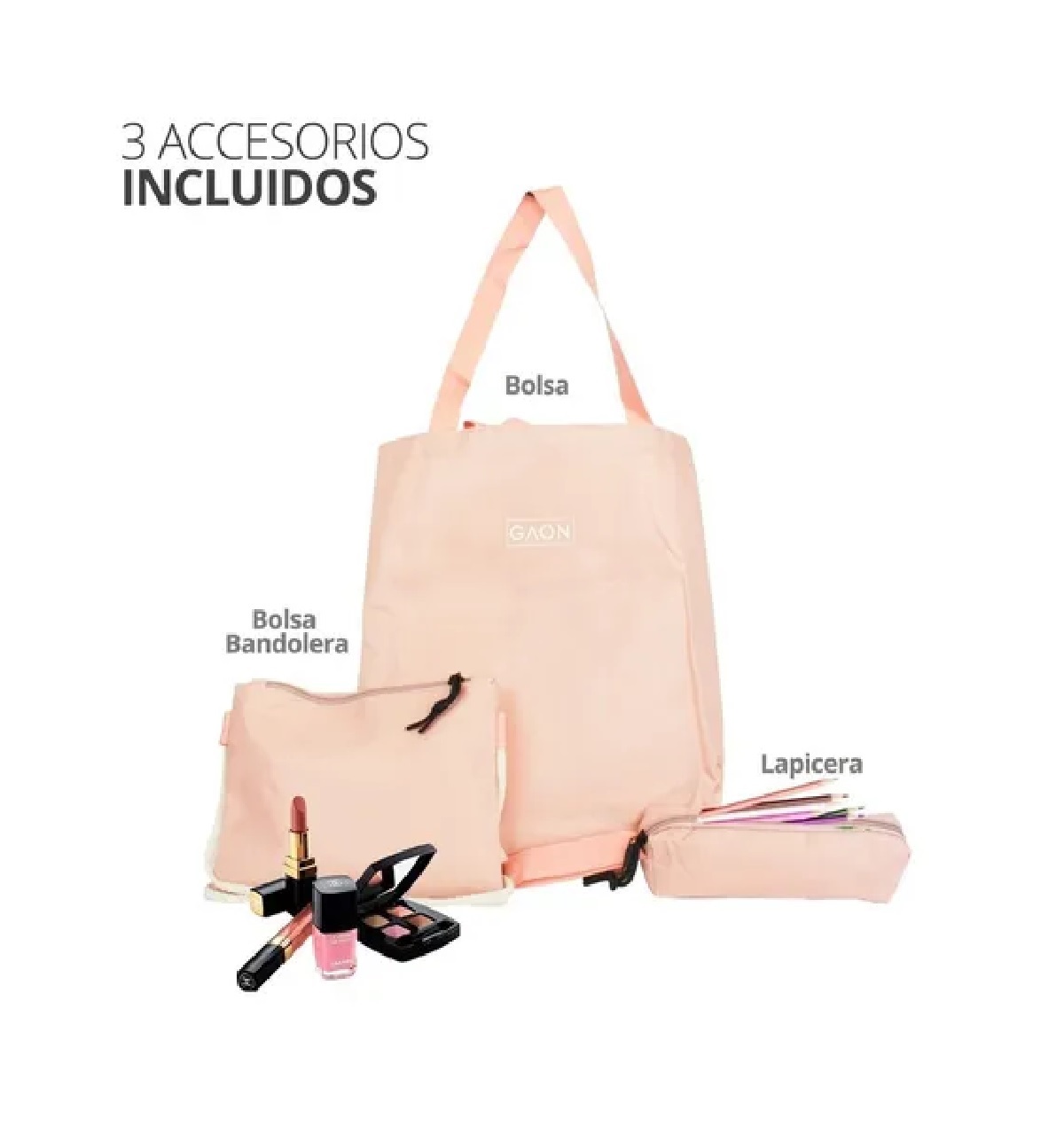 Mochila Escolar Bolsa y  Lapicera Juvenil Rosa