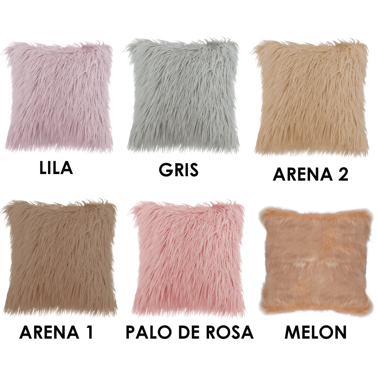 Paquete de 2 Fundas para cojín Decorativas 43x42cm peludo