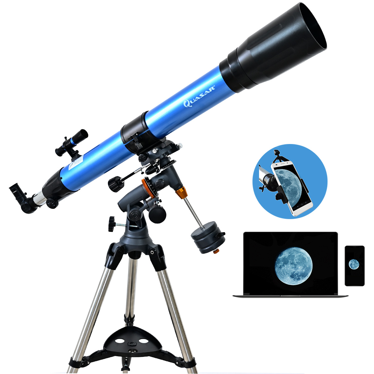 Telescopio Quasar Q90 Refractor Con Ocular Usb