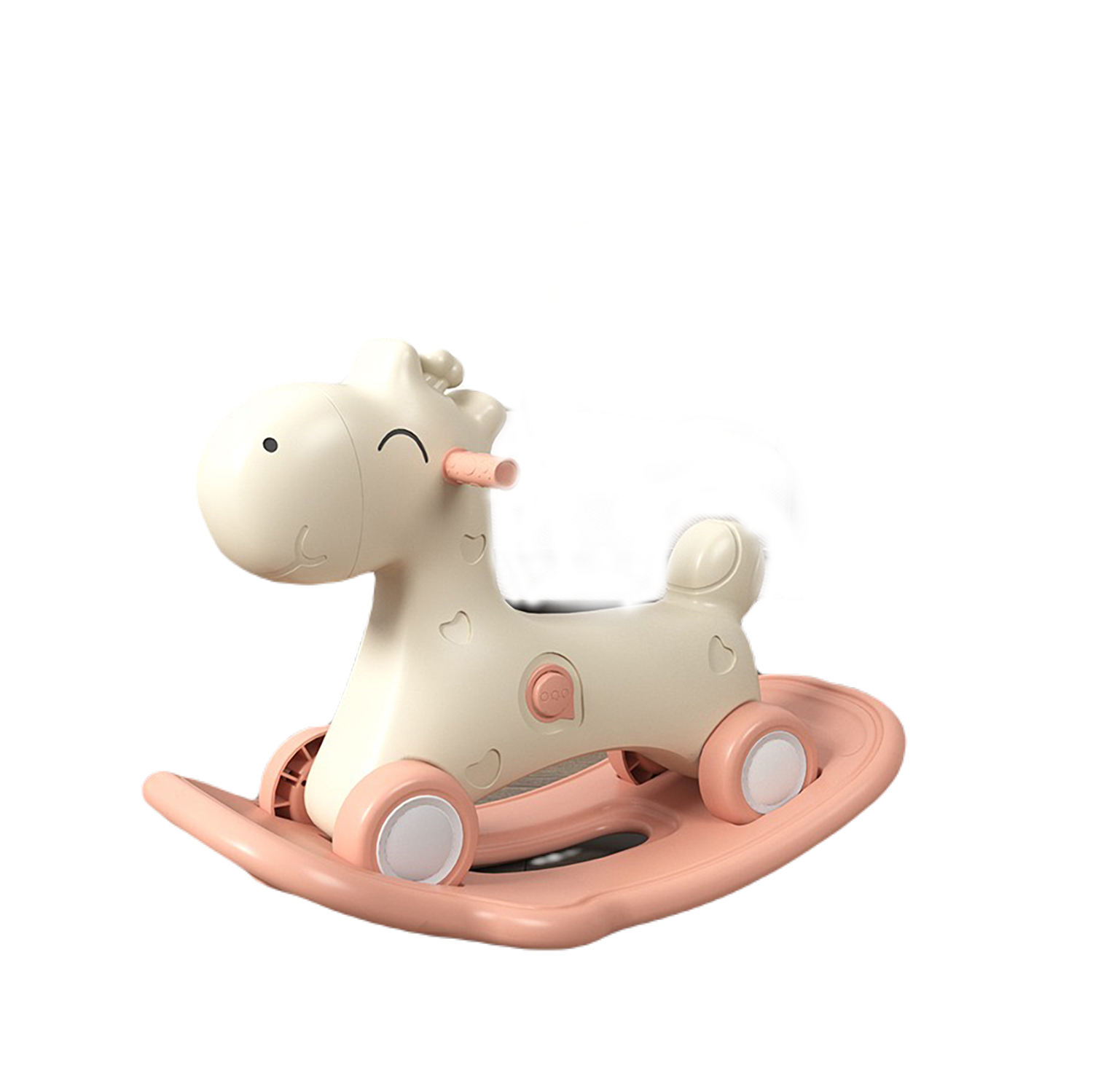 Juguete Caballo Mecedora 2 En 1 Montable Para Niños Pequeños Rosa/Crema