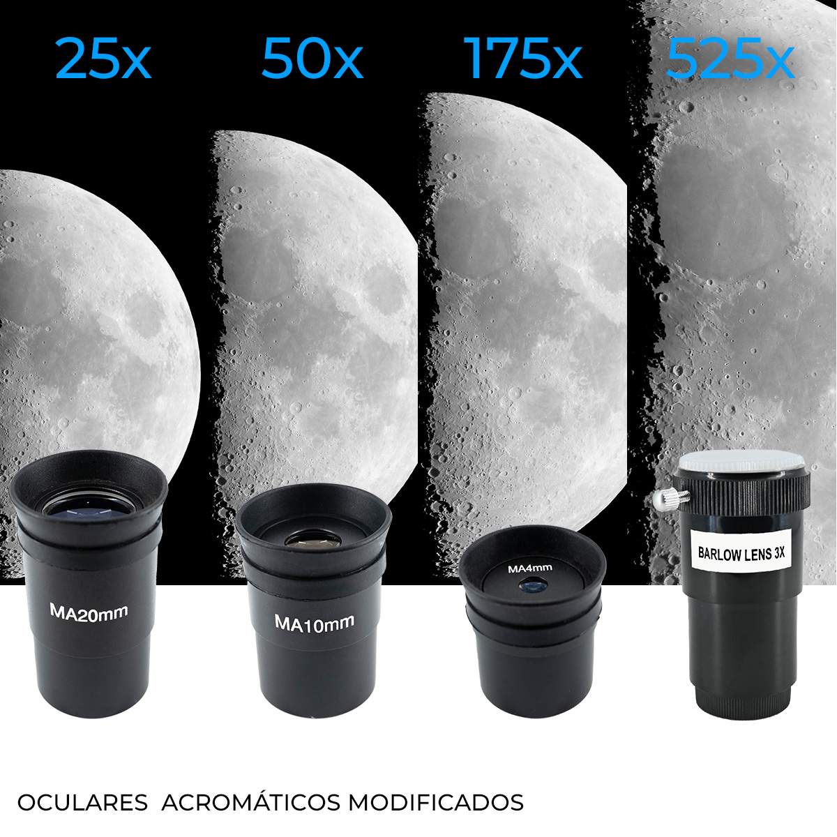 Telescopio Quasar Starter Q114 375x Con Adaptador Smartphone