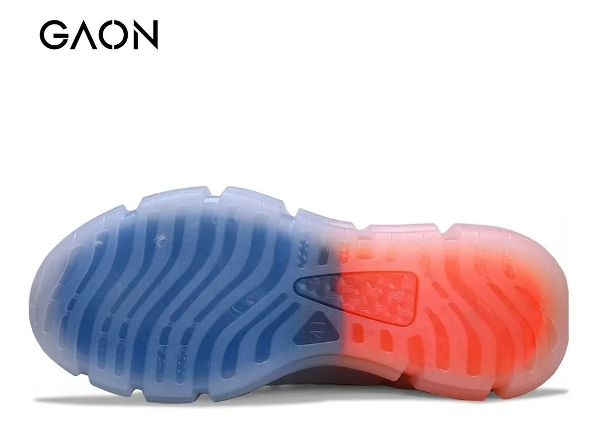 Tenis De Hombre Sneakers Deportivos Calzado Casual Moda Gaon Gris con Suela de colores 