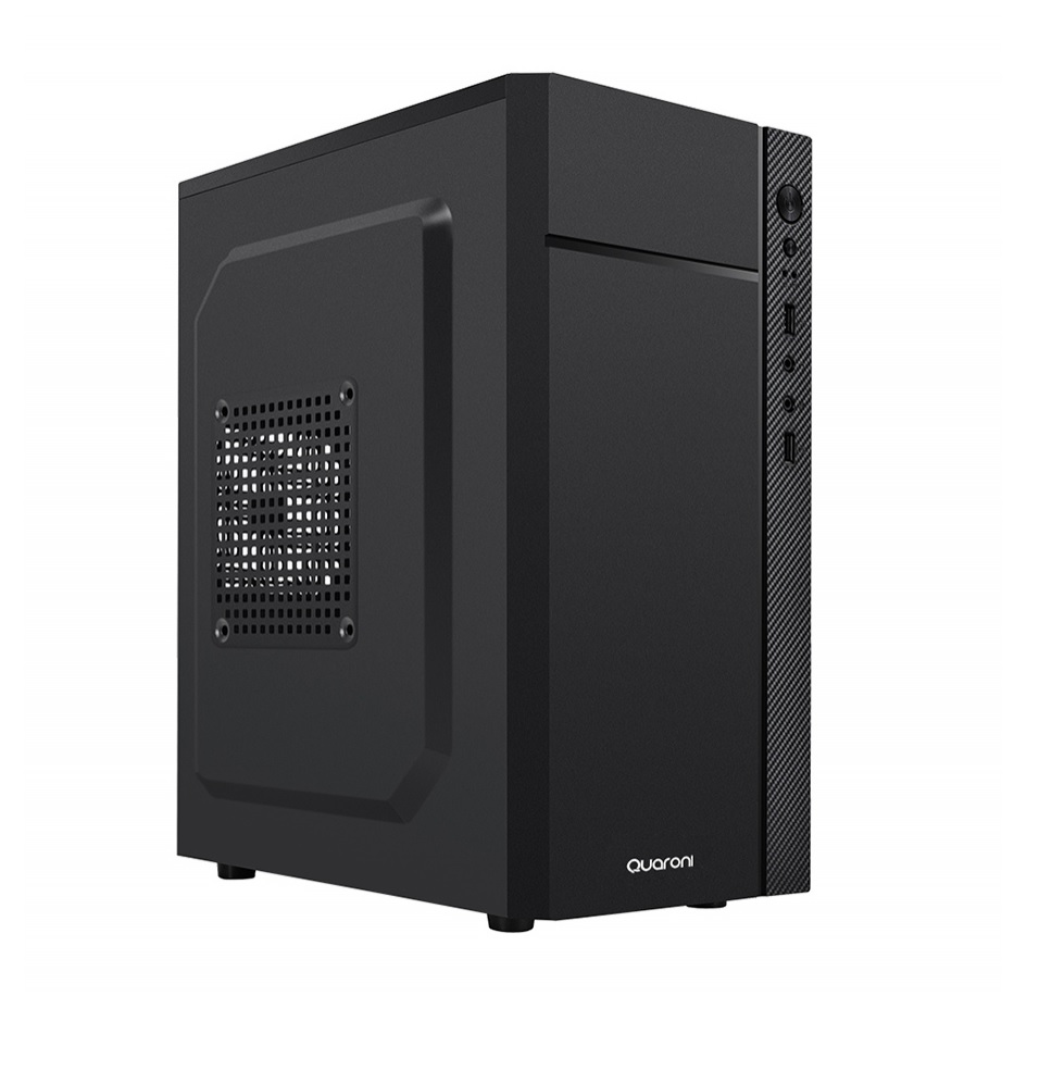 Gabinete fuente poder QCMT-05 Mini-Tower Micro ATX Mini-ATX Mini-ITX USB PC 500W Negro escritorio