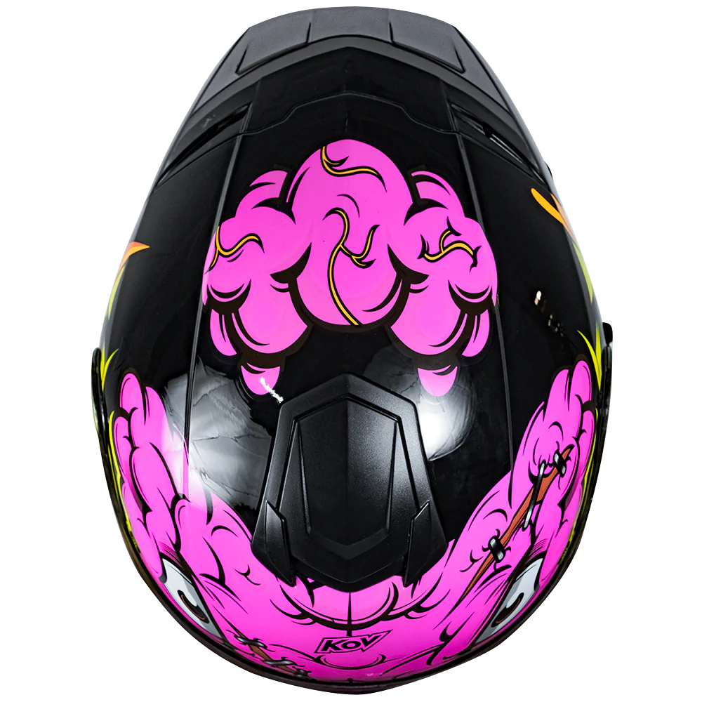 CASCO KOV RUSH BRAINY ROSA ABATIBLE PARA MOTO CERTIFICADO DOT