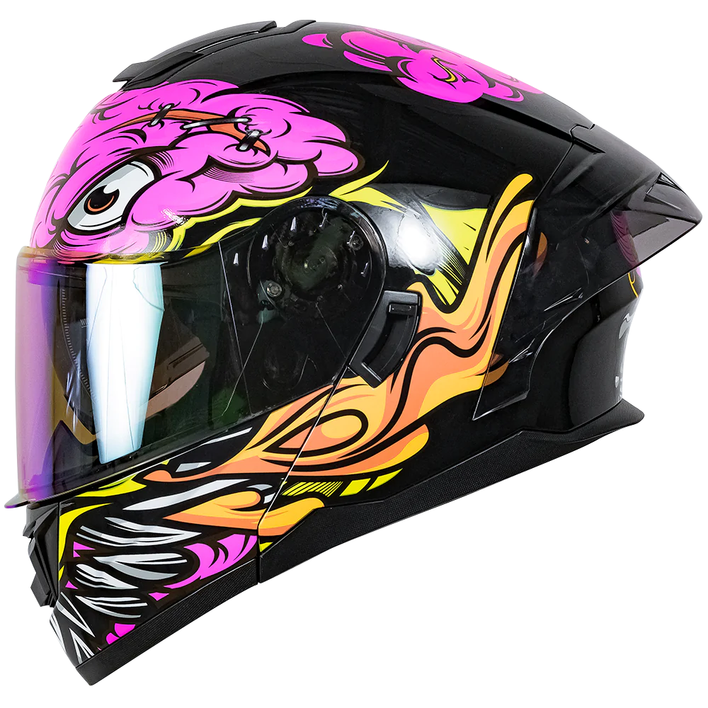 CASCO KOV RUSH BRAINY ROSA ABATIBLE PARA MOTO CERTIFICADO DOT