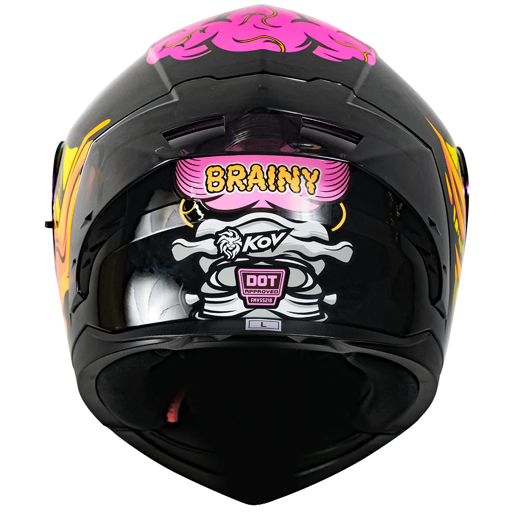 CASCO KOV RUSH BRAINY ROSA ABATIBLE PARA MOTO CERTIFICADO DOT