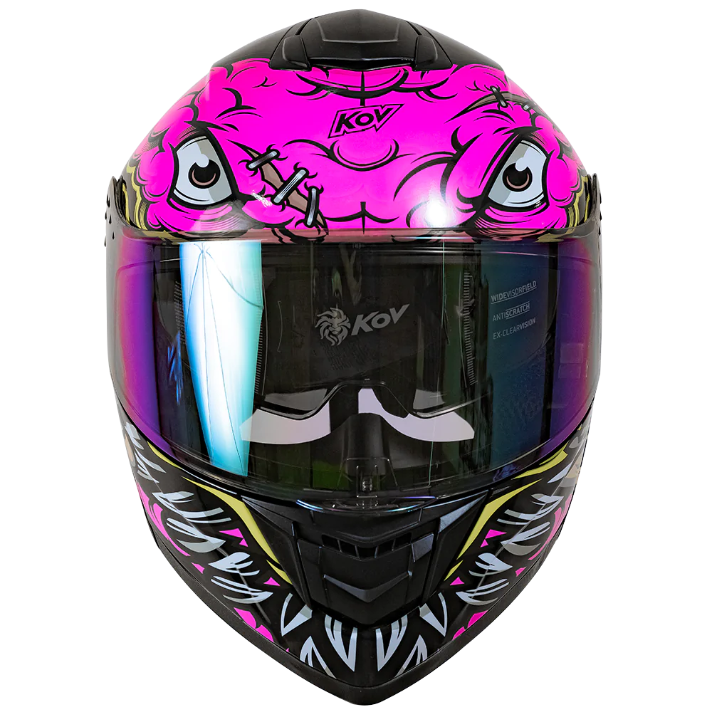 CASCO KOV RUSH BRAINY ROSA ABATIBLE PARA MOTO CERTIFICADO DOT