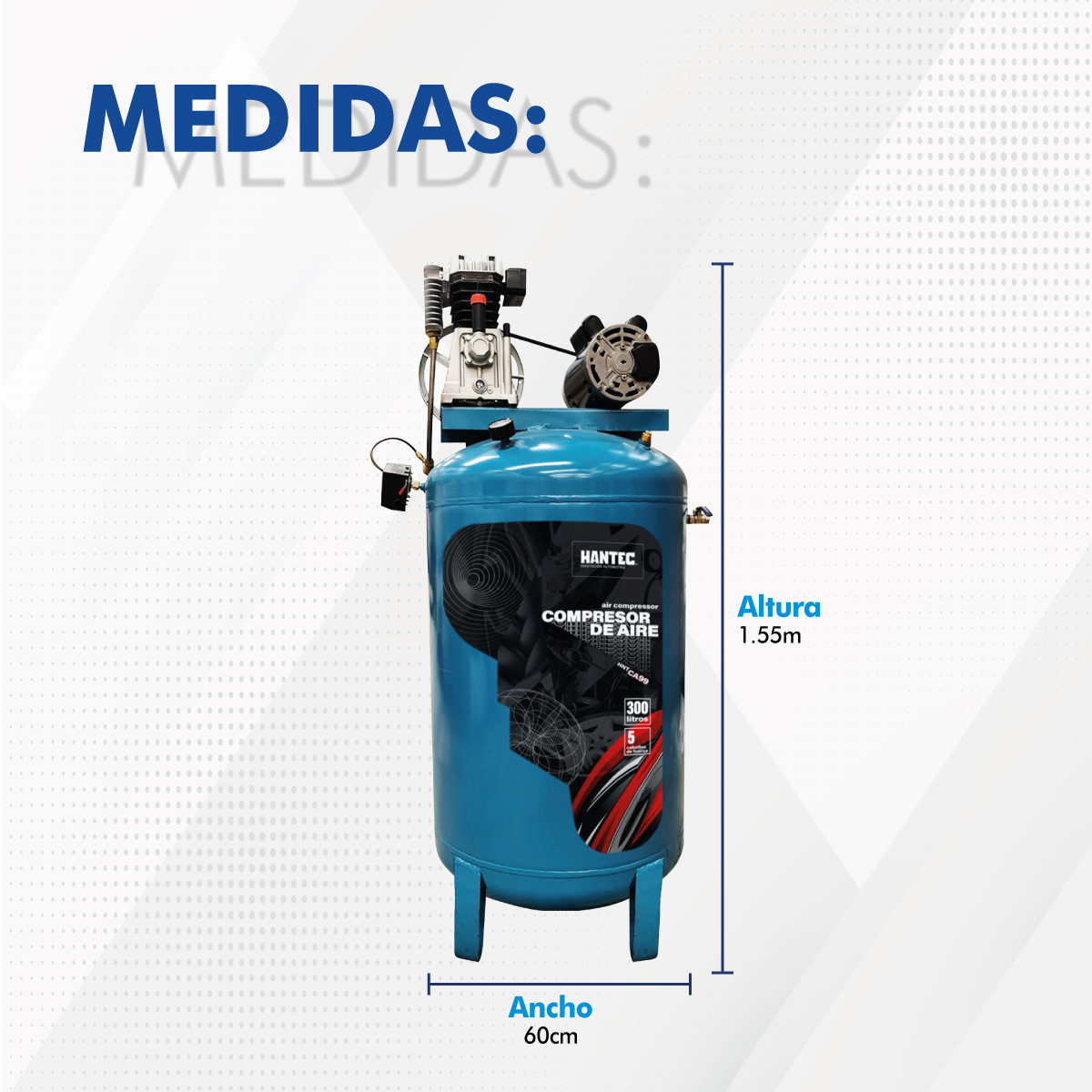 Compresor De Aire 300 Litros 5 Hp