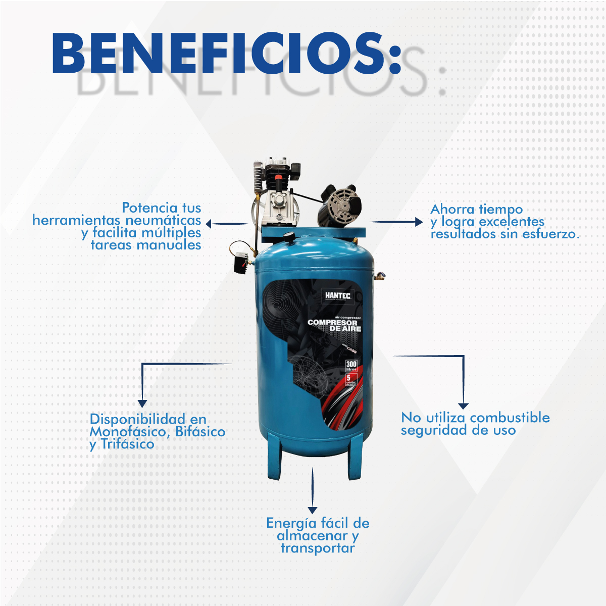 Compresor De Aire 300 Litros 5 Hp