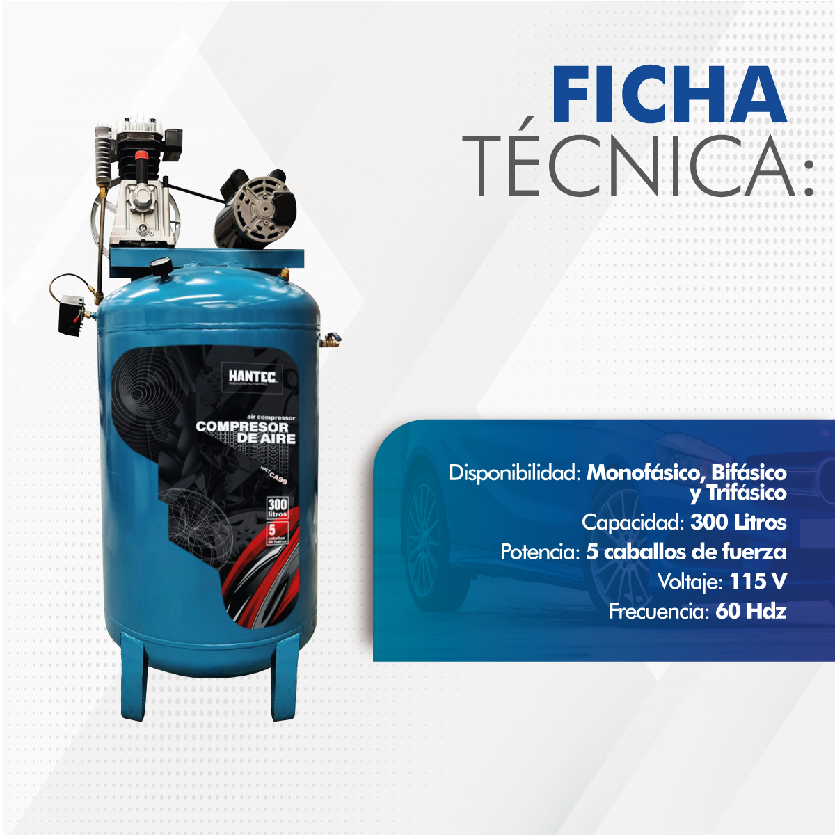 Compresor De Aire 300 Litros 5 Hp