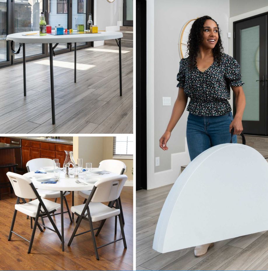 Mesa Redonda Plegable por la mitad De 1.22 Lifetime