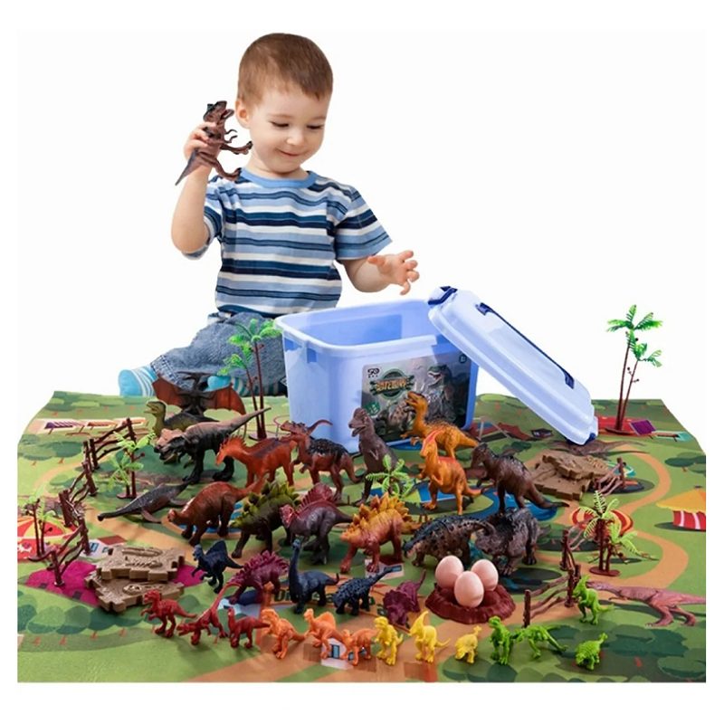 Juguete Dinosaurio Para Niños Con Mapa Y Árbol, 88 Pzas.