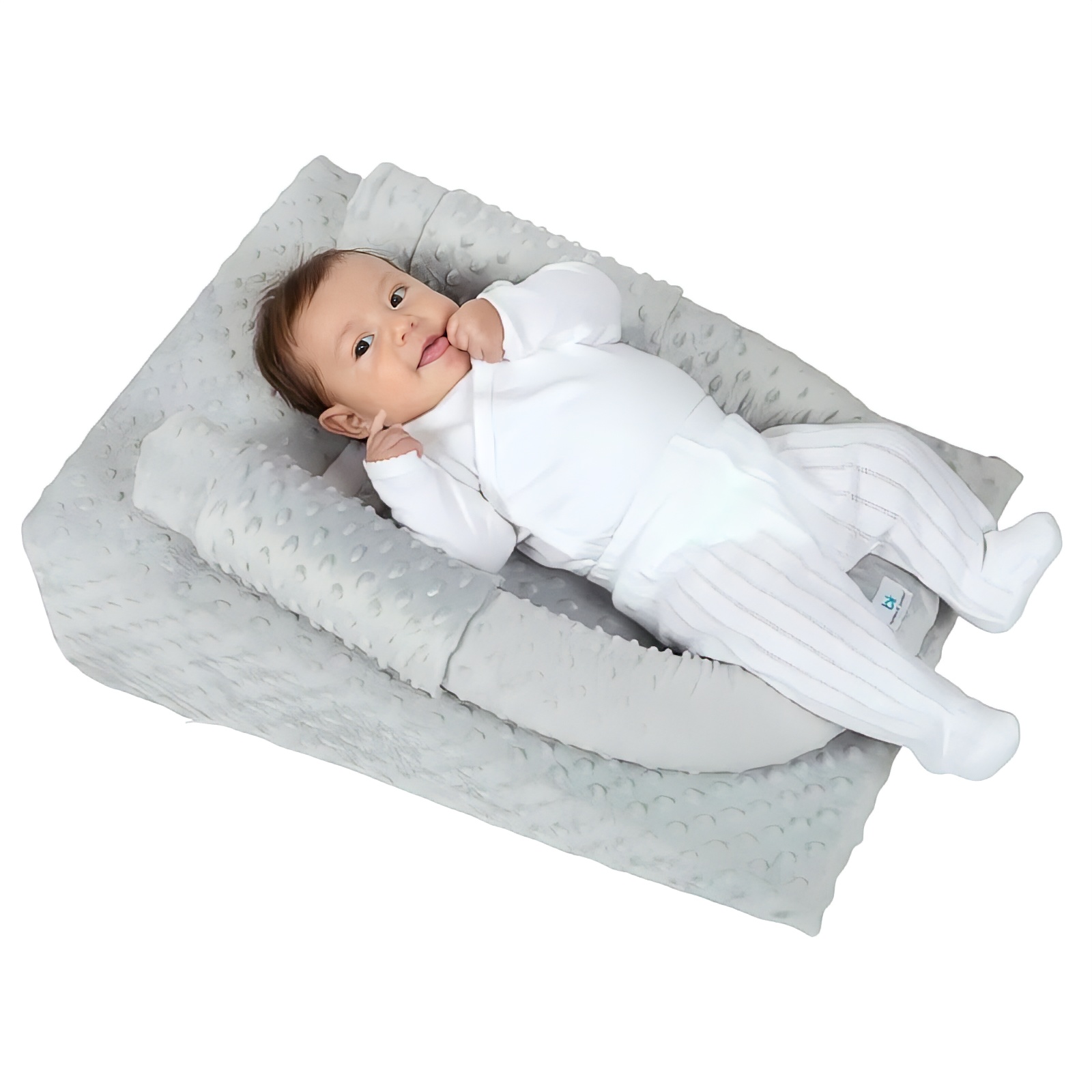 Cojin Antireflujo Colchón Anti Reflujo Bebé Cuna Soporte gris