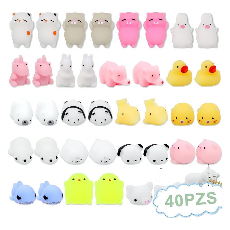 Juguetes Blandos Mochi, 40pcs Juguete De Animales Para Niños.