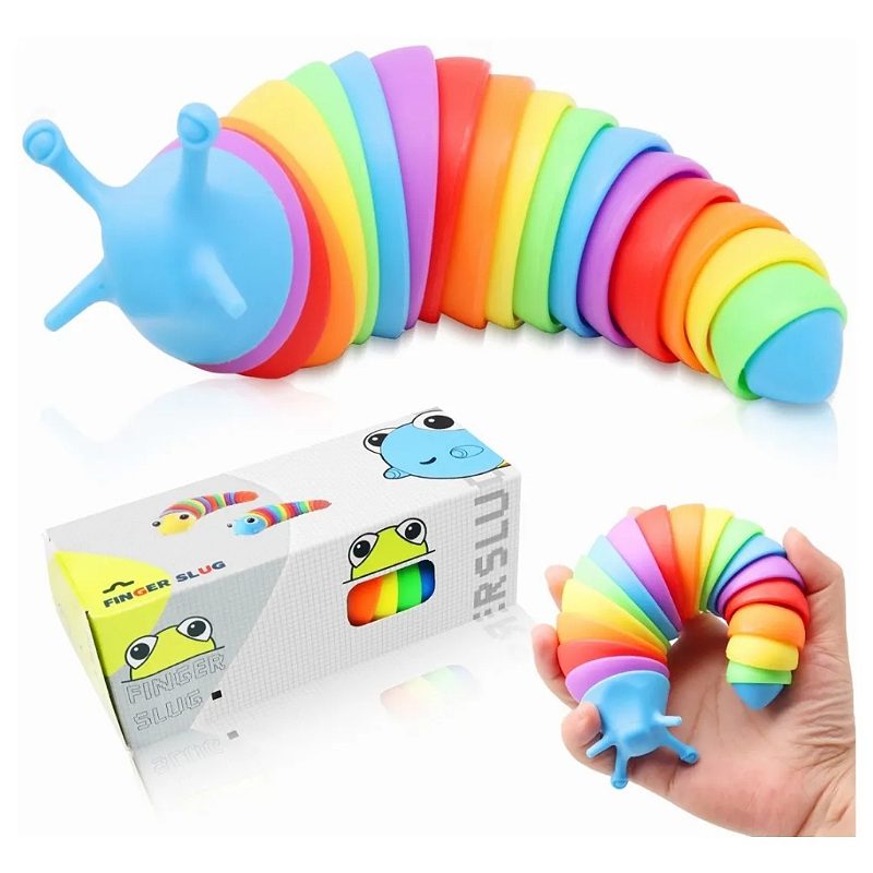 Juguetes Fidget Slug Antiestrés Sensoriales 3d Articulado