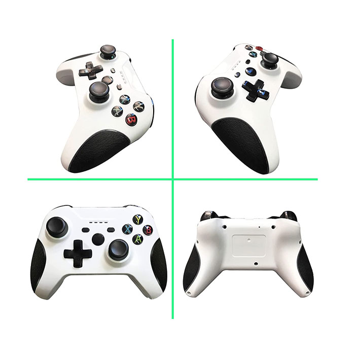 Control inalámbrico Gamepad de 2.4 GHZ controlador de juego compatible con Xbox One/One S/One X/One Series X/S /Elite/PC Windows 7/8/10 con vibración dual integrada (blanco y Negro)
