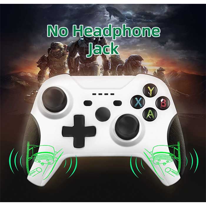 Control inalámbrico Gamepad de 2.4 GHZ controlador de juego compatible con Xbox One/One S/One X/One Series X/S /Elite/PC Windows 7/8/10 con vibración dual integrada (blanco y Negro)