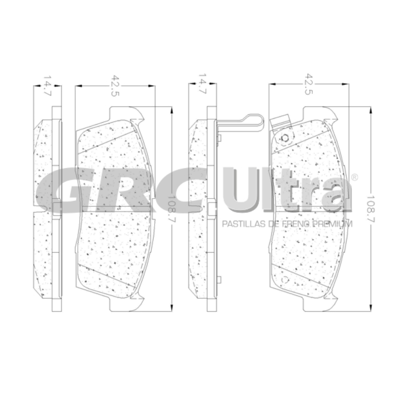 Balata Delantera Grc Ultra para Suzuki Ignis 2017 2018 2019 2020 