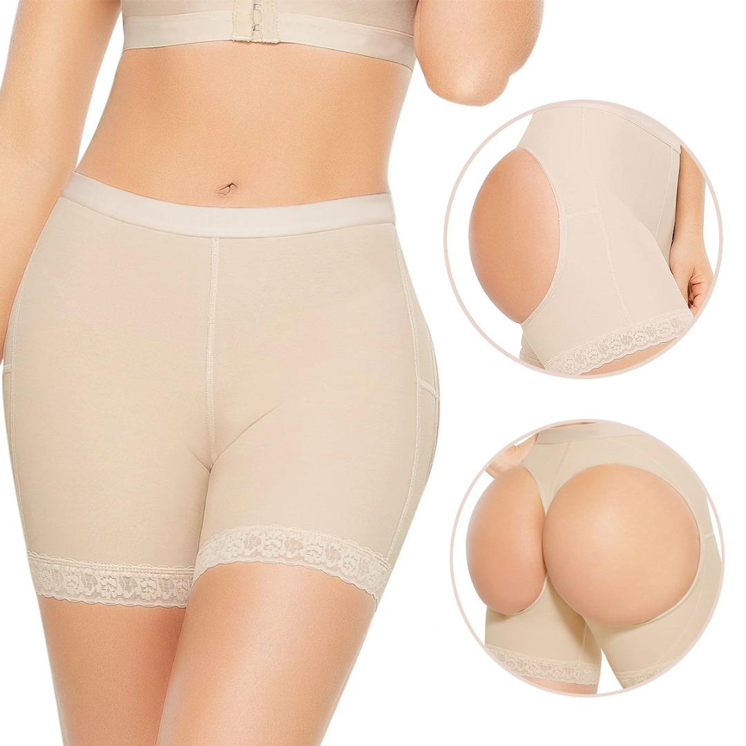 Panty Faja Short Levanta Pompas Powernet con Control Abdominal, Fajas Colombianas Short Levanta Glúteos Control Abdominal Powernet, Panty Short Faja Colombiana Levanta Pompas Moldeadora.