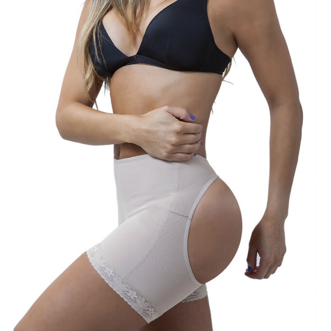Panty Faja Short Levanta Pompas Powernet con Control Abdominal, Fajas Colombianas Short Levanta Glúteos Control Abdominal Powernet, Panty Short Faja Colombiana Levanta Pompas Moldeadora.