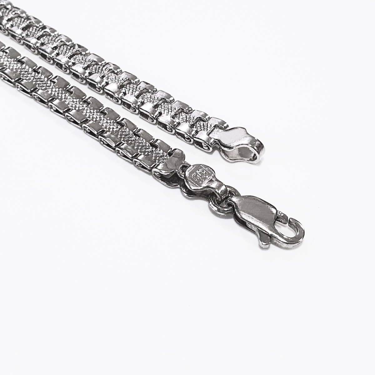 Pulsera Esclava Plata Hombre Tejido De Reloj Con Rodio