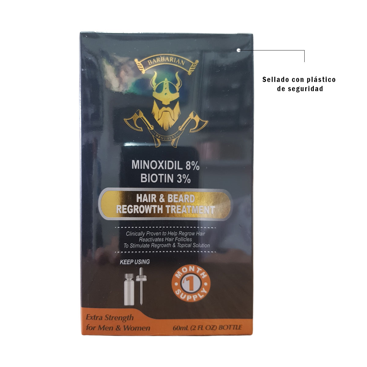 Minoxidil 8% + Biotina 3% Liquido 3 Frascos