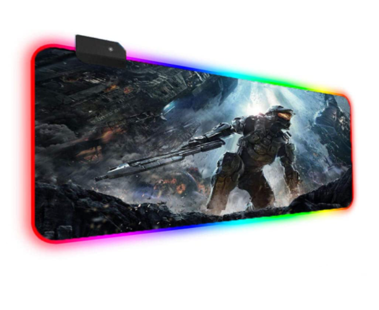 Mousepad Grande Halo Rgb Luz Orilla Master Chief Spartan 117