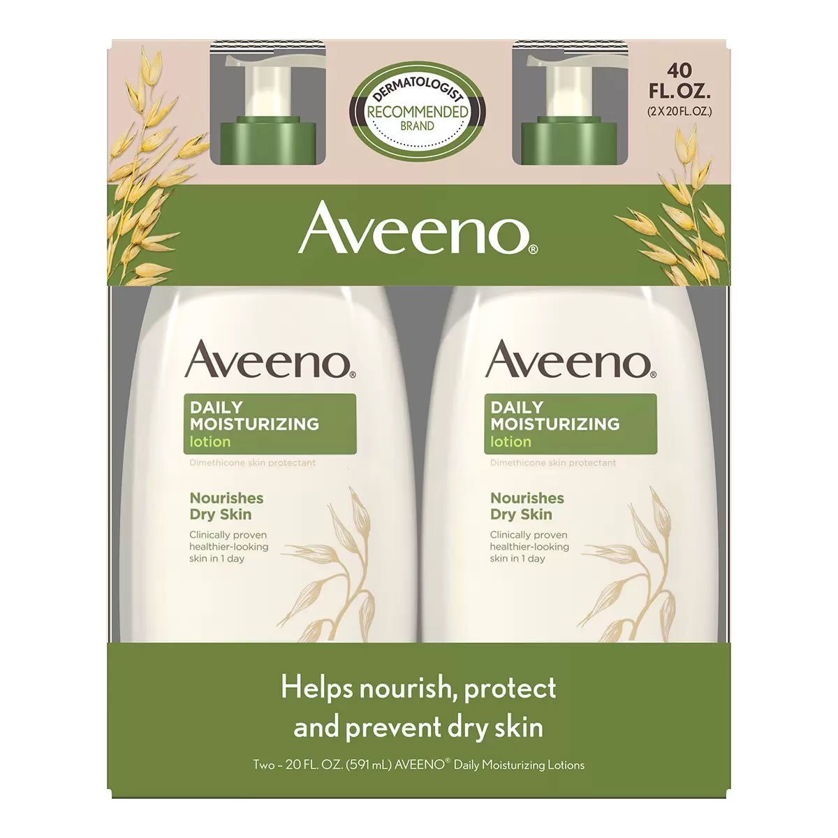 Crema Corporal De 591 ml Con 2 Piezas Aveeno 610725 CST