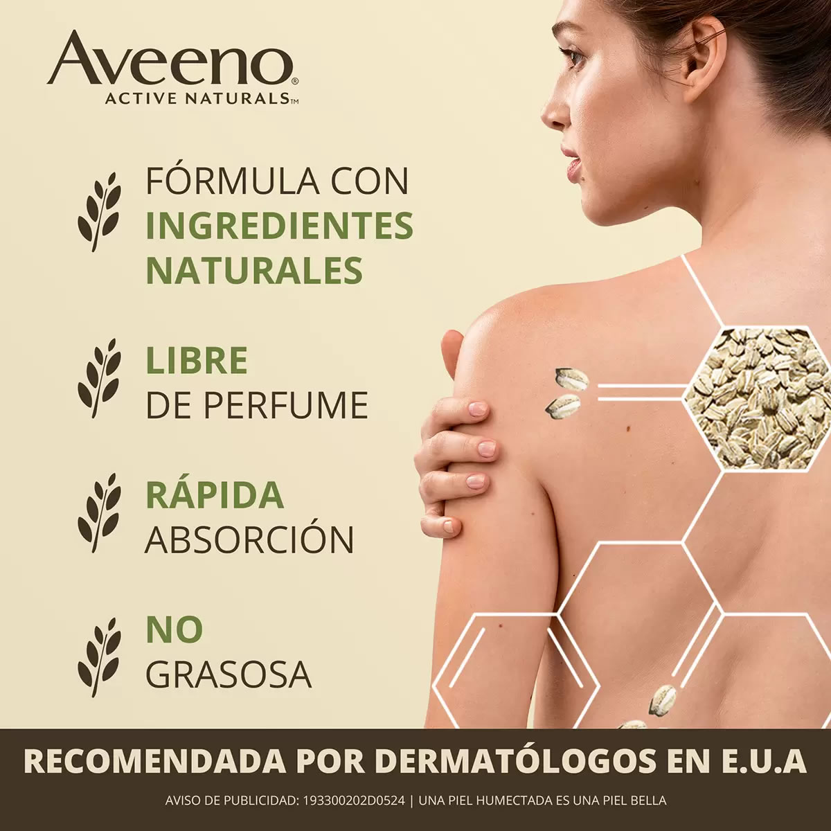 Crema Corporal De 591 ml Con 2 Piezas Aveeno 610725 CST