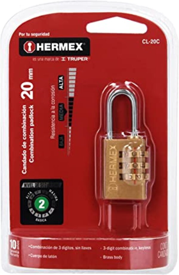 CANDADO DE LATON MOD CL-20C