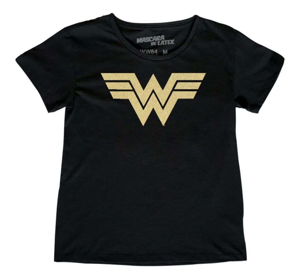 Playera Mascara de Latex Mujer Wonder Woman Gold Mujer Maravilla