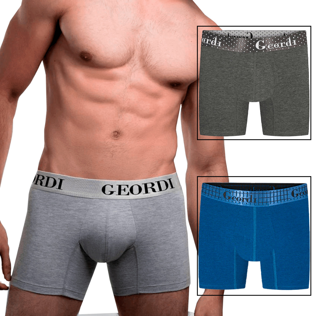 3 Pack Boxers Para Hombres, Pack Boxer Algodon Corto Full Estampado Para Hombre, Set de 3 Piezas Boxers, Tripack de Boxer Gris, Azul y Negro
