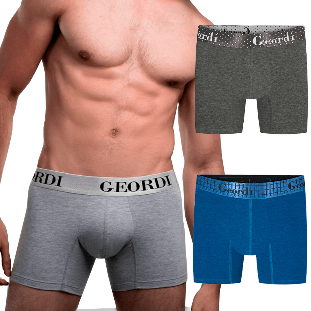 3 Pack Boxers Para Hombres, Pack Boxer Algodon Corto Full Estampado Para Hombre, Set de 3 Piezas Boxers, Tripack de Boxer Gris, Azul y Negro