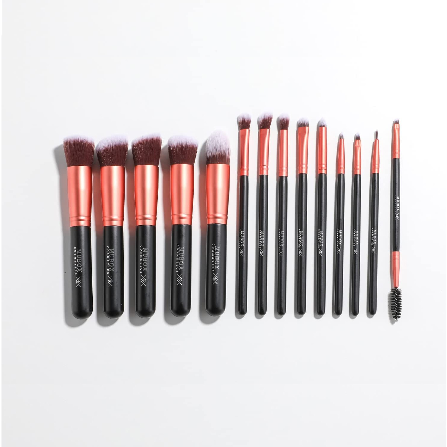 Set de 14 brochas de maquillaje Mubox Rose Gold