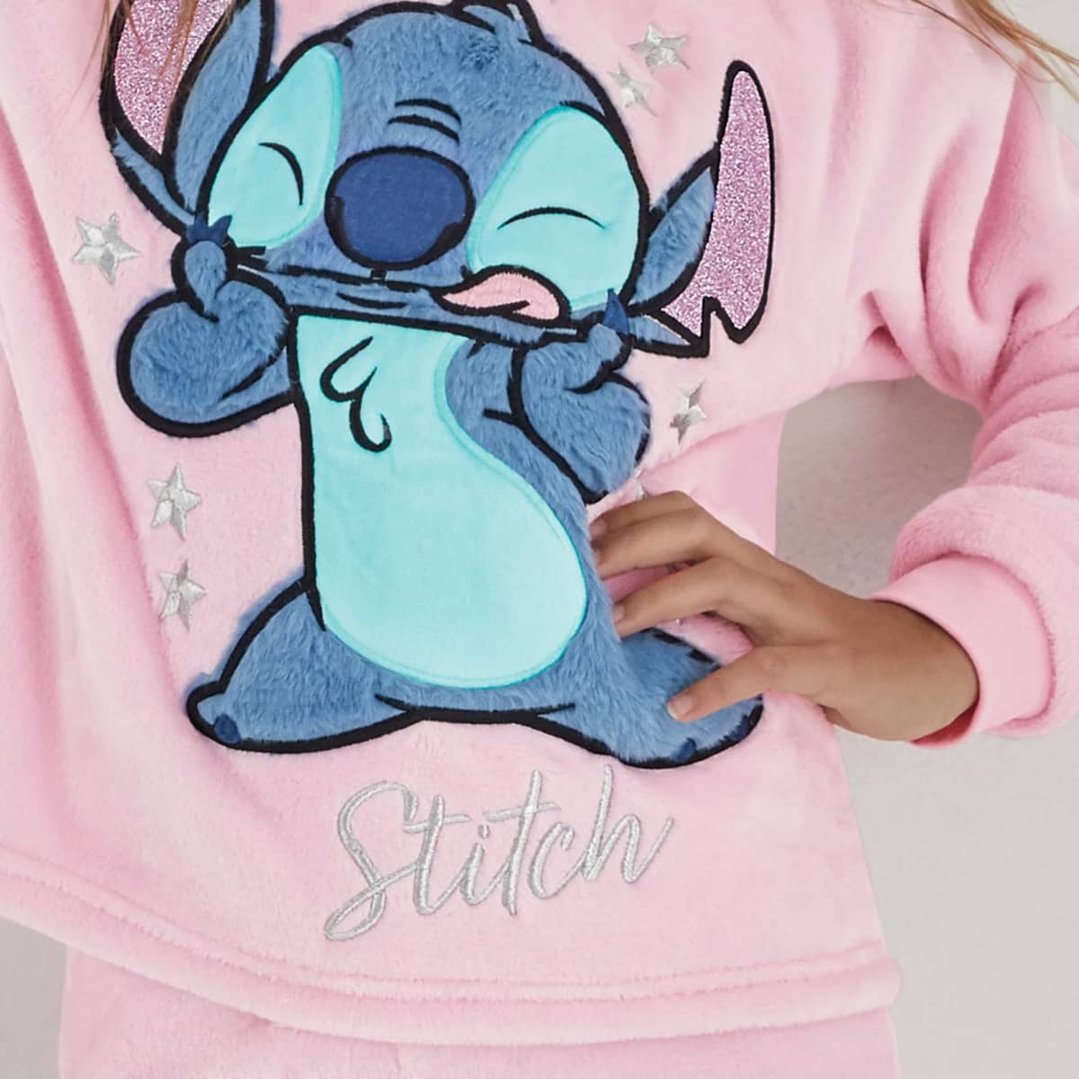Stitch - Pijama largo invierno interlock Lilo en caja infantil niña Rosa 4A  - Gallaecia Shop