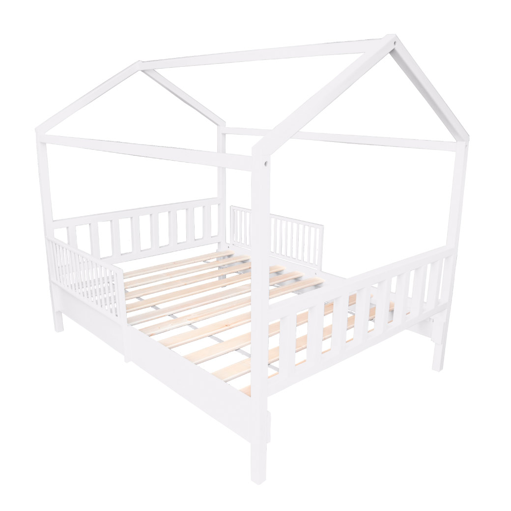 Cama Casa Alta con barandales removibles - Montessori - Matrimonial DUDUK