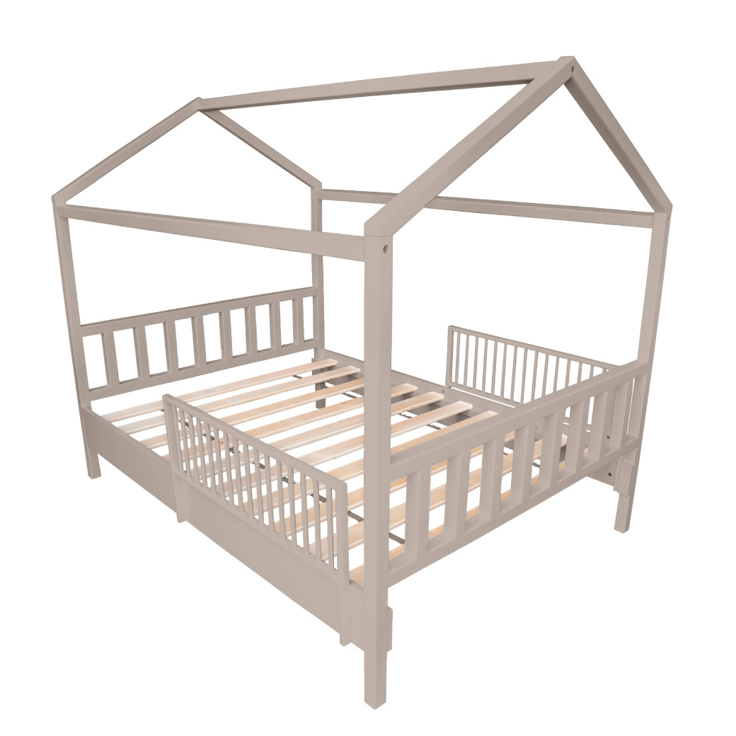 Cama Casa Alta con barandales removibles - Montessori - Matrimonial DUDUK