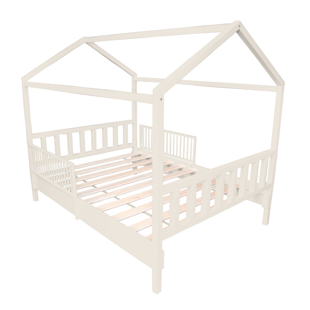 Cama Casa Alta con barandales removibles - Montessori - Matrimonial DUDUK