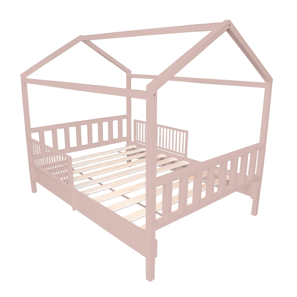 Cama Casa Alta con barandales removibles - Montessori - Matrimonial DUDUK