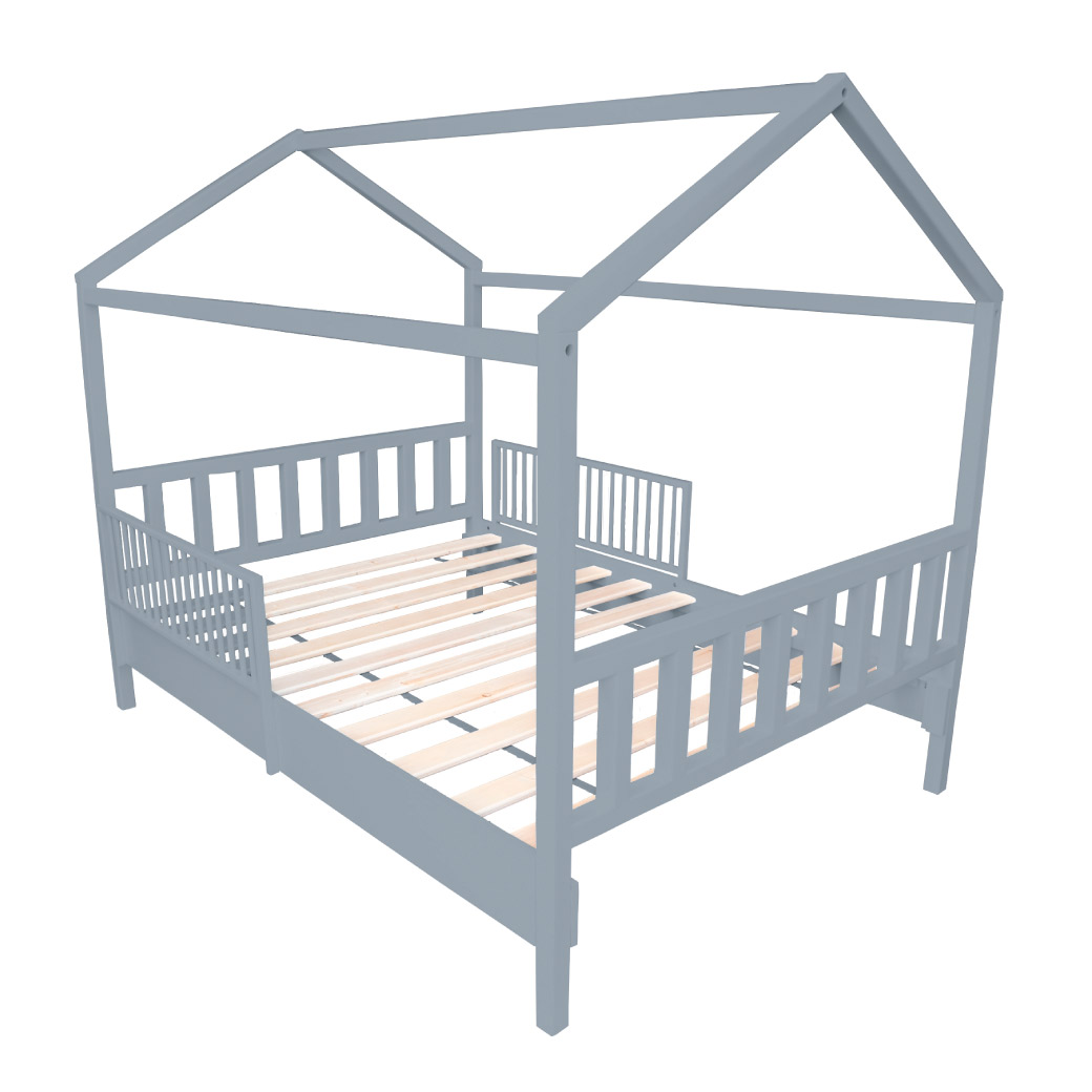Cama Casa Alta con barandales removibles - Montessori - Matrimonial DUDUK