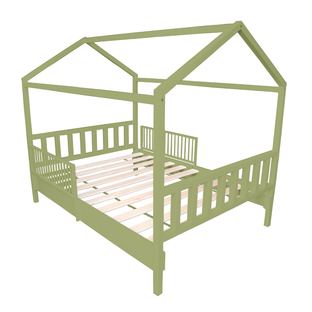 Cama Casa Alta con barandales removibles - Montessori - Matrimonial DUDUK