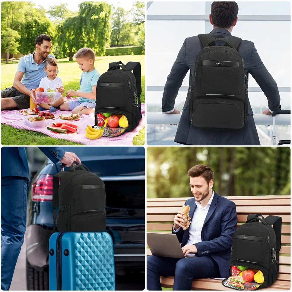 Mochila De Almuerzo Antirrobo Impermeable A Portátil 15,6 Escuela, Estudiante, Lonche