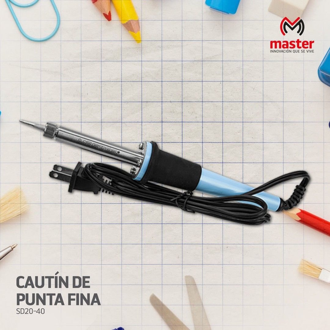 Cautin Tipo Lapiz para Soldar con Punta Fina TIP-SD18 de 5 Capas de Proteccion Cubierta Termica 40 Watts para Rapida Fundicion y Acabados Precisos / Master / SD20-40
