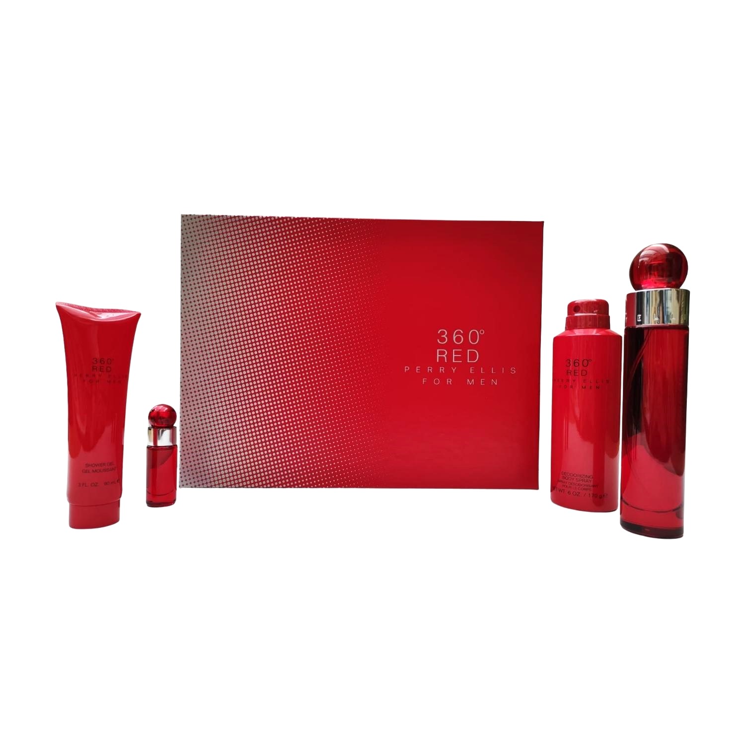 Kit De 4 Piezas 360 Red Perry Ellis For Men EDT 100 Ml