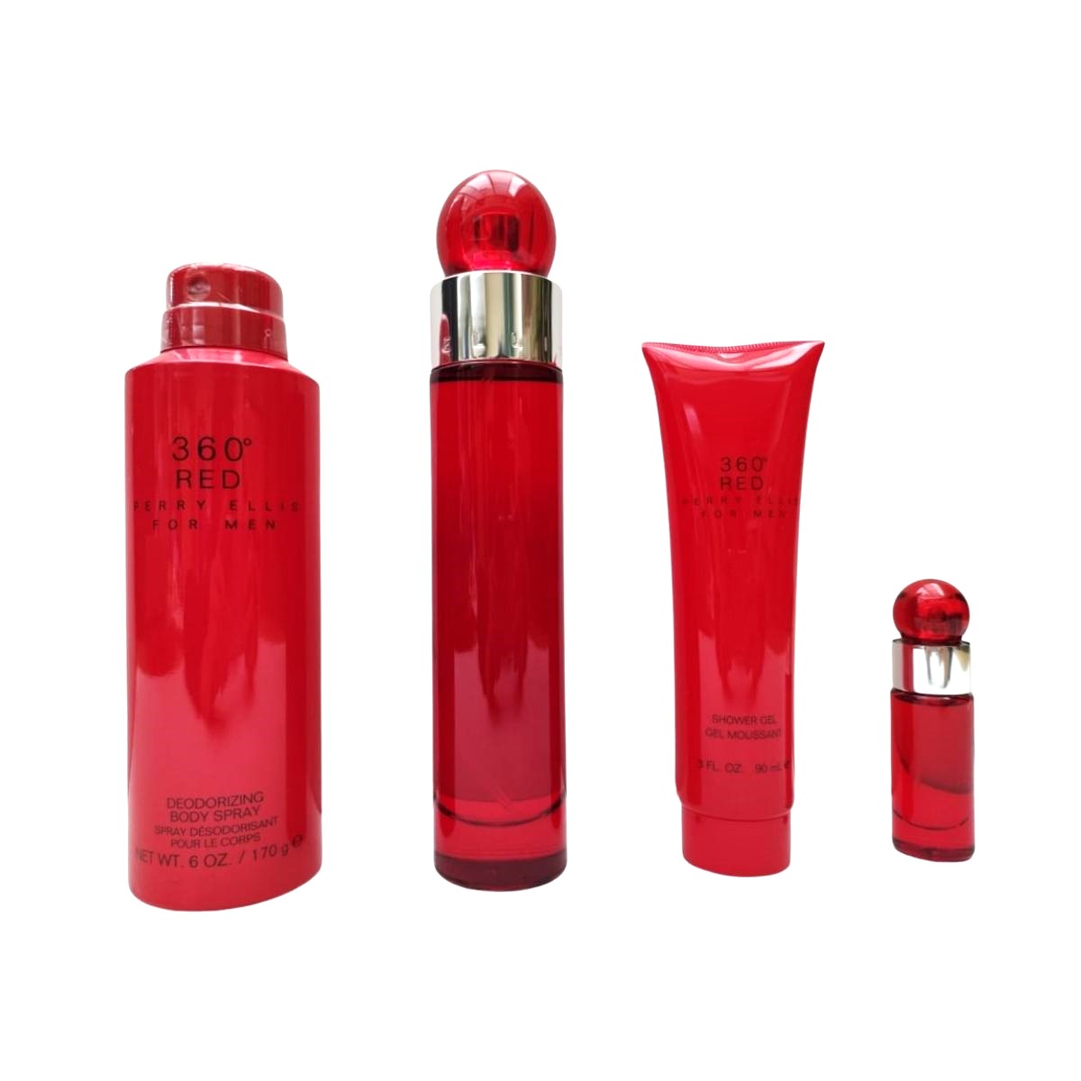 Kit De 4 Piezas 360 Red Perry Ellis For Men EDT 100 Ml